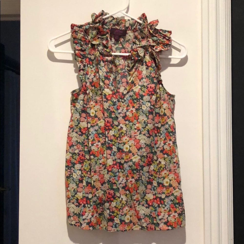 J.Crew Liberty Ruffle Floral Sleeveless 00